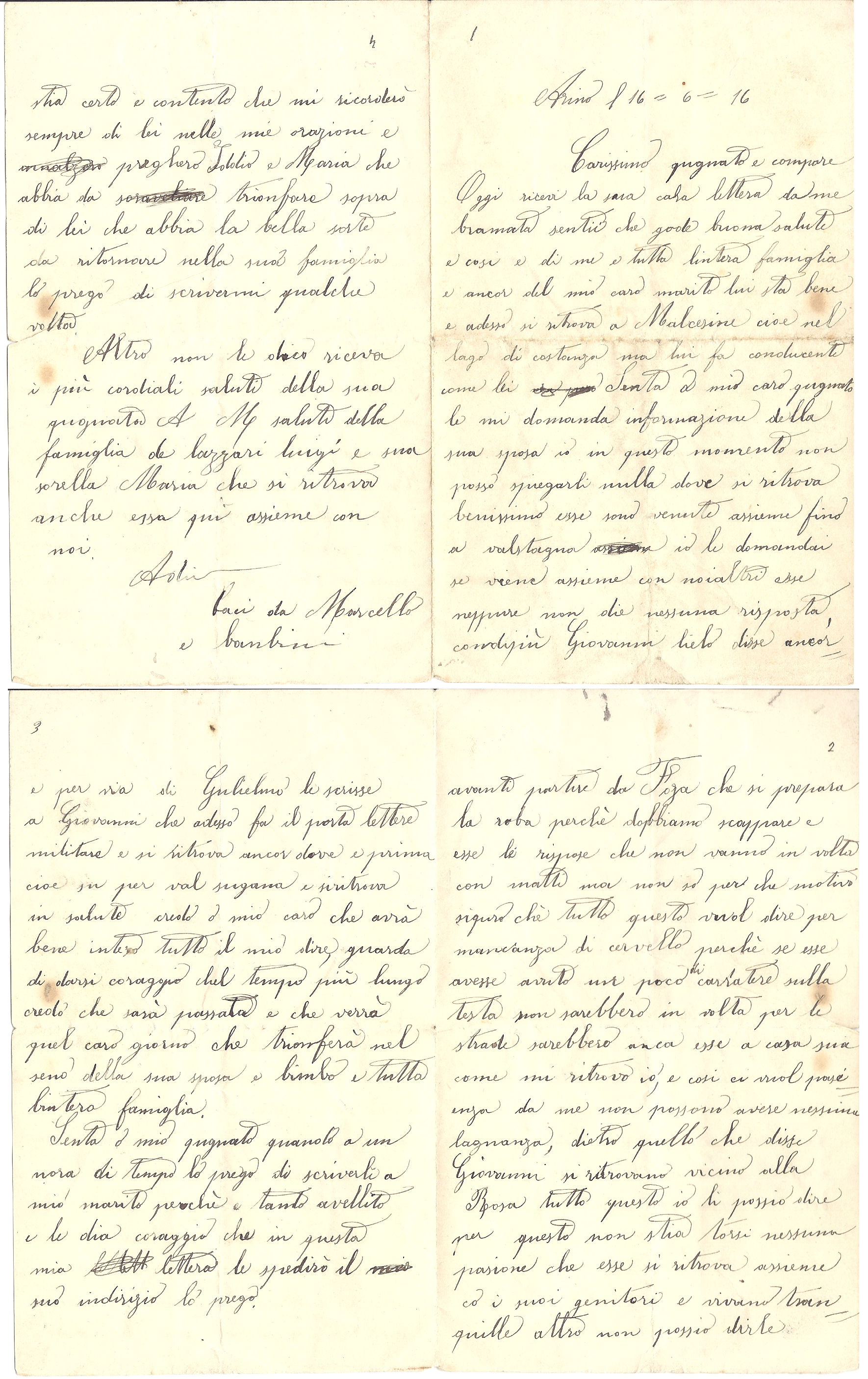 Lettera di Anna del 16 giugno 16