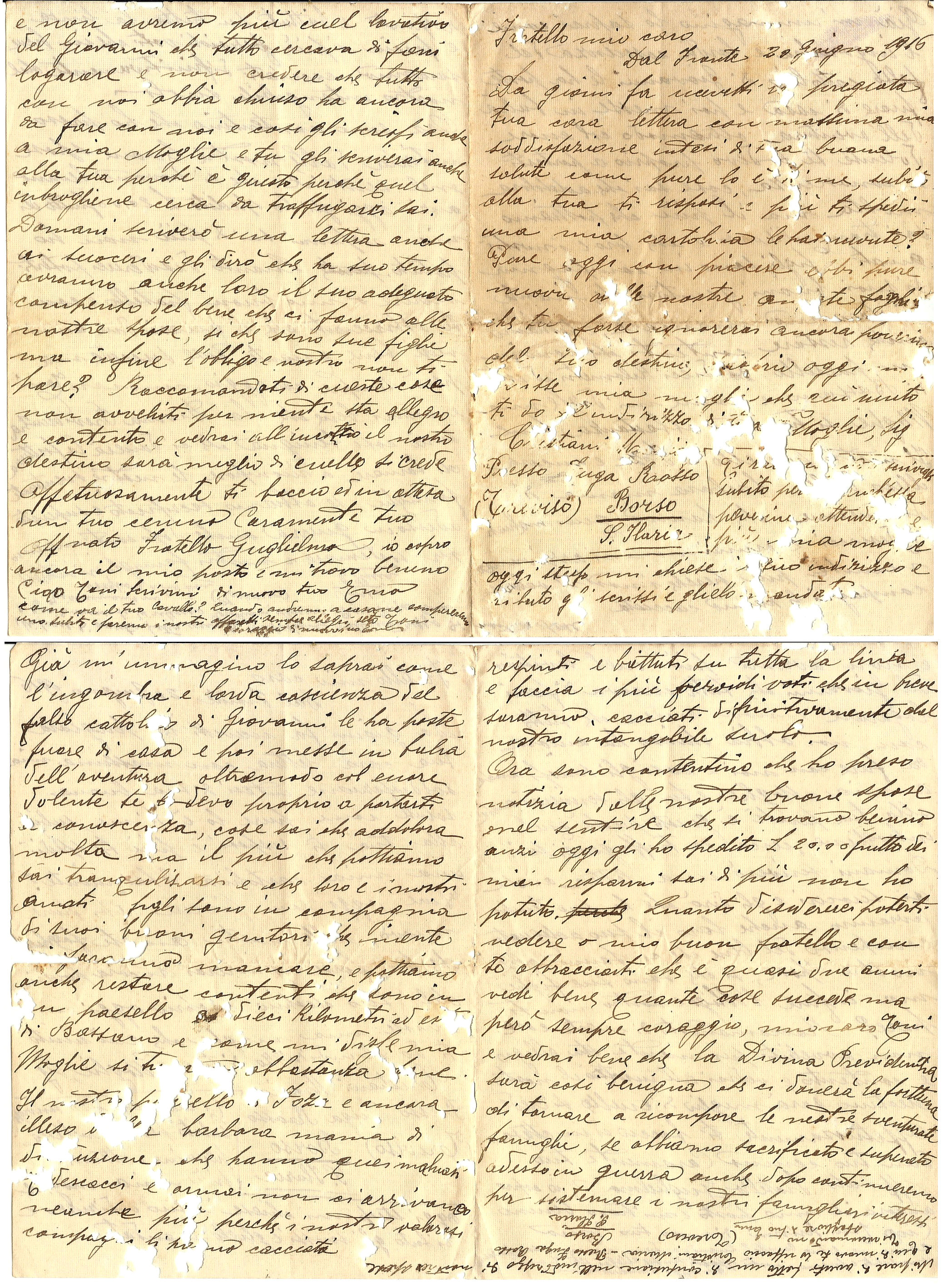 Lettera di Guglielmo del 20 giugno 16