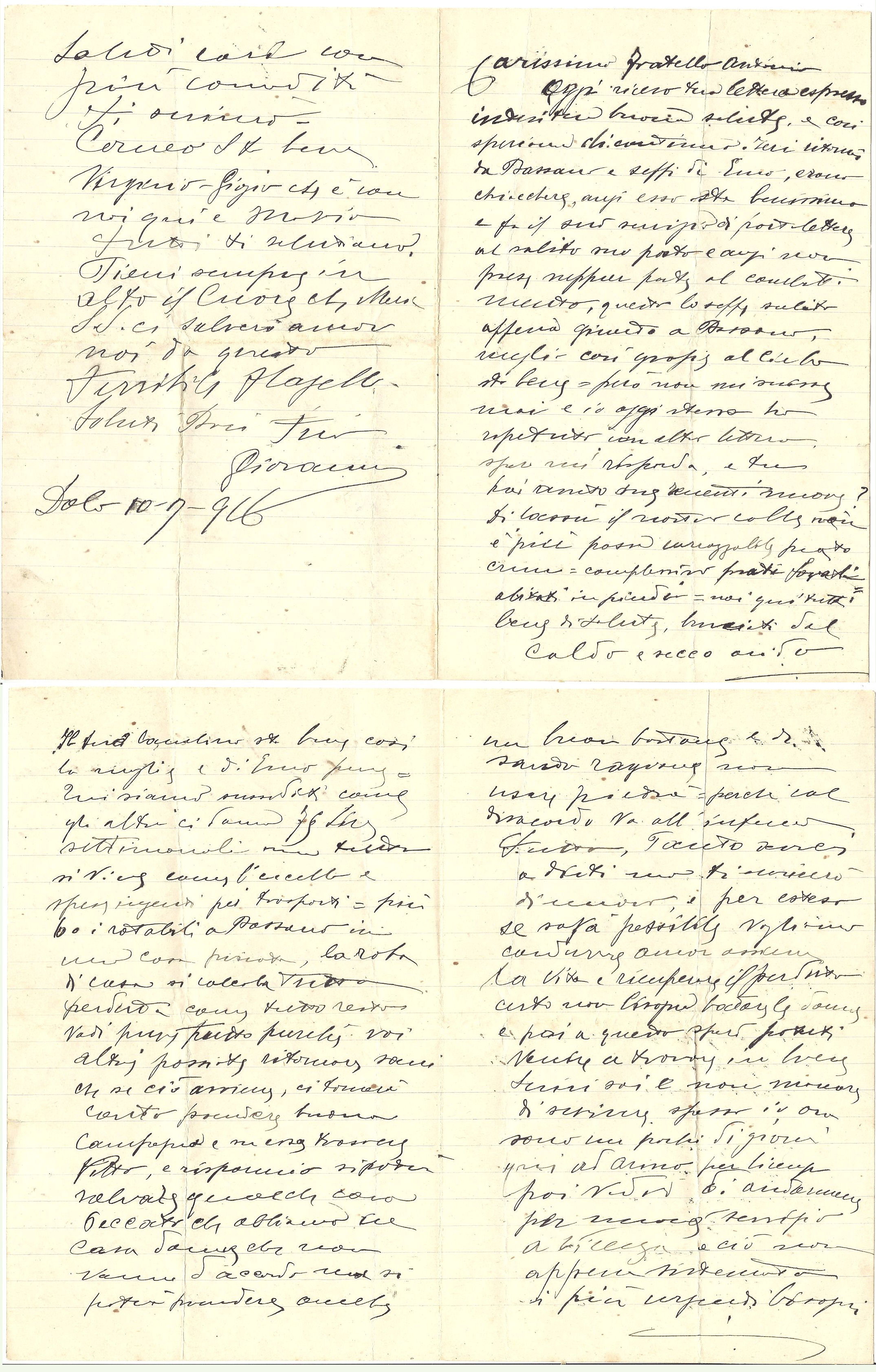 Lettera di Giovanni a Giulio del 10 luglio 16