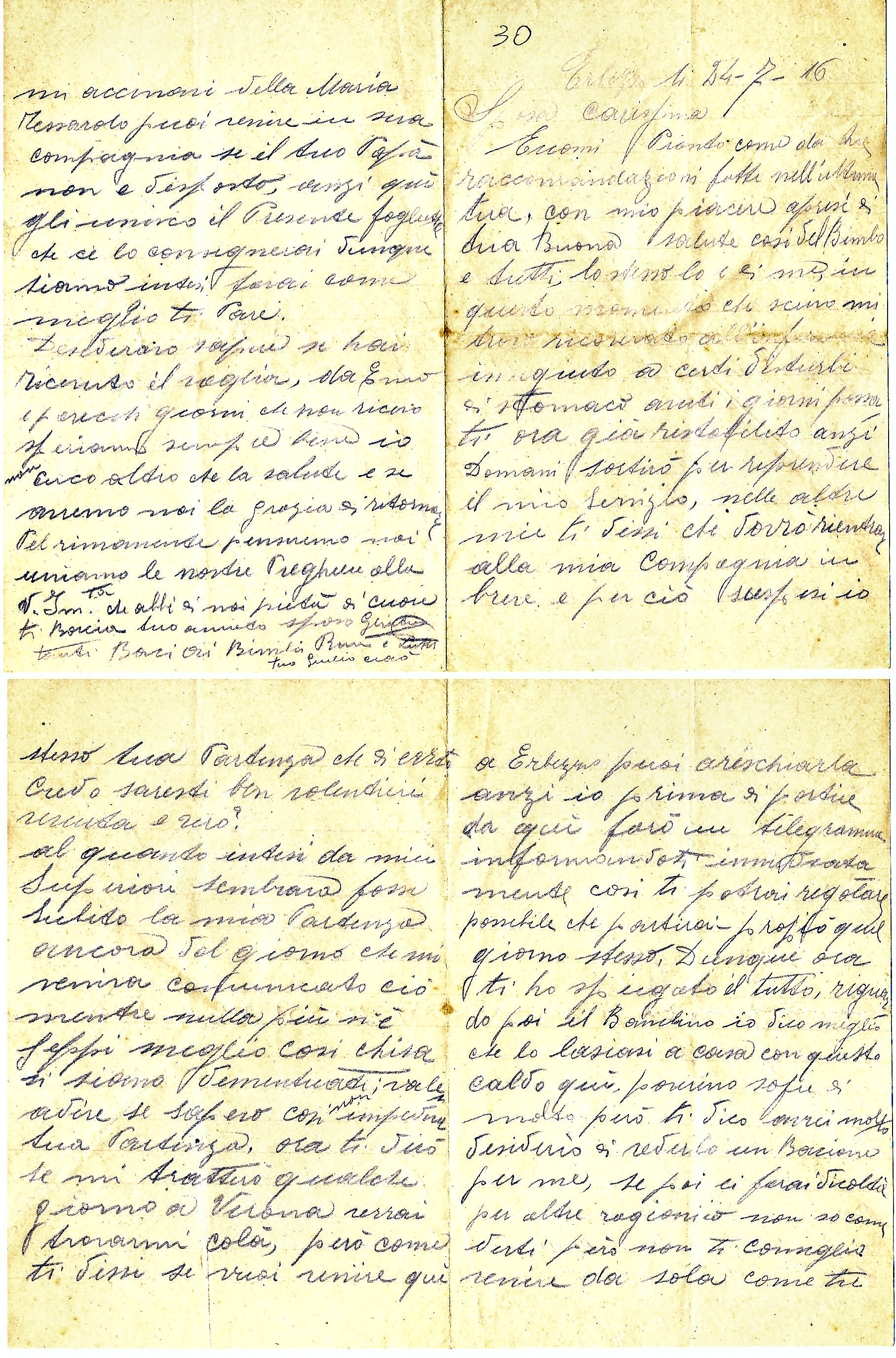 Lettera di Giulio del 24 luglio  16