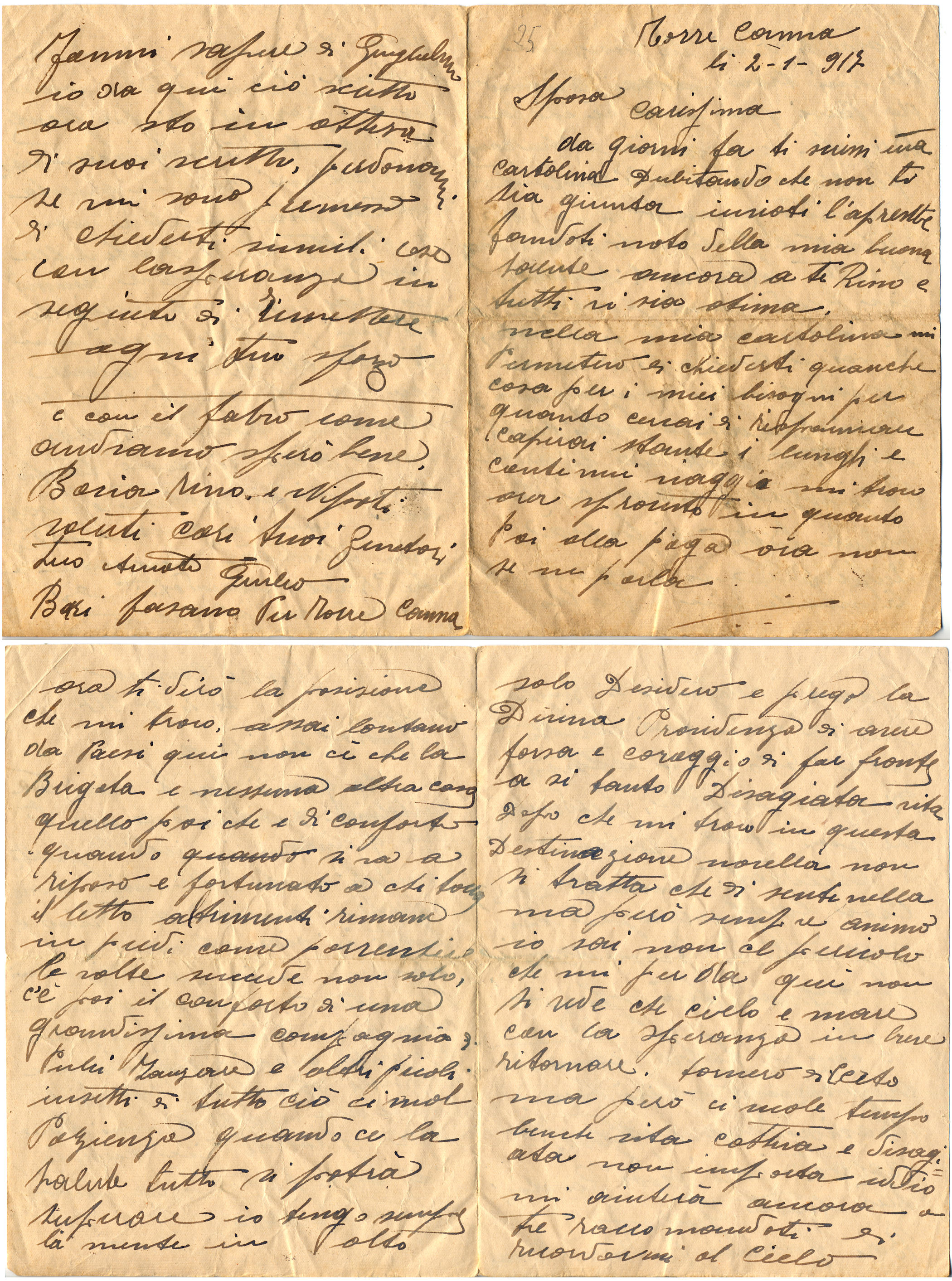 Lettera di Giulio del 2 gennaio 17