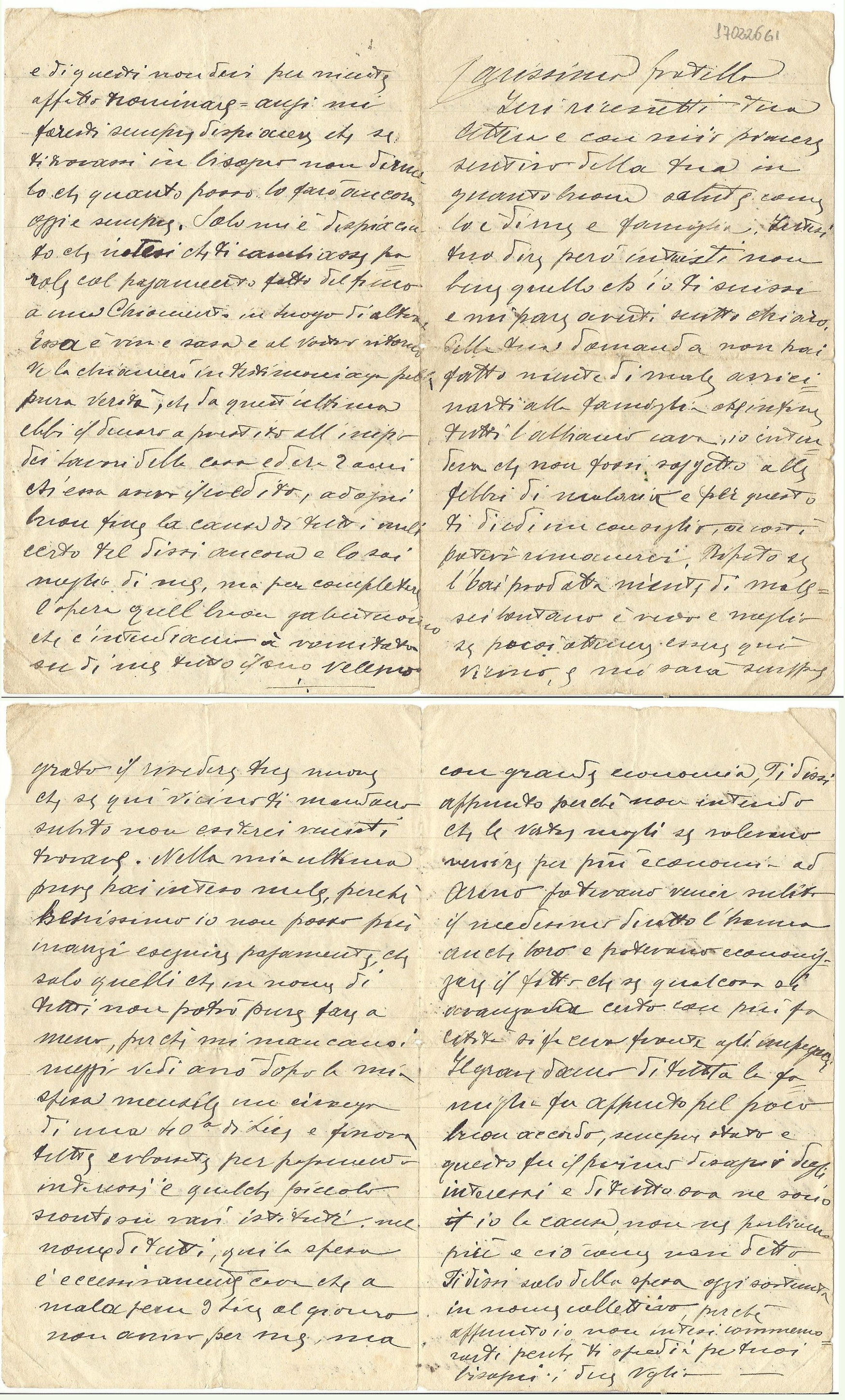 Lettera di Giovanni a Giulio del 26 febbraio 17