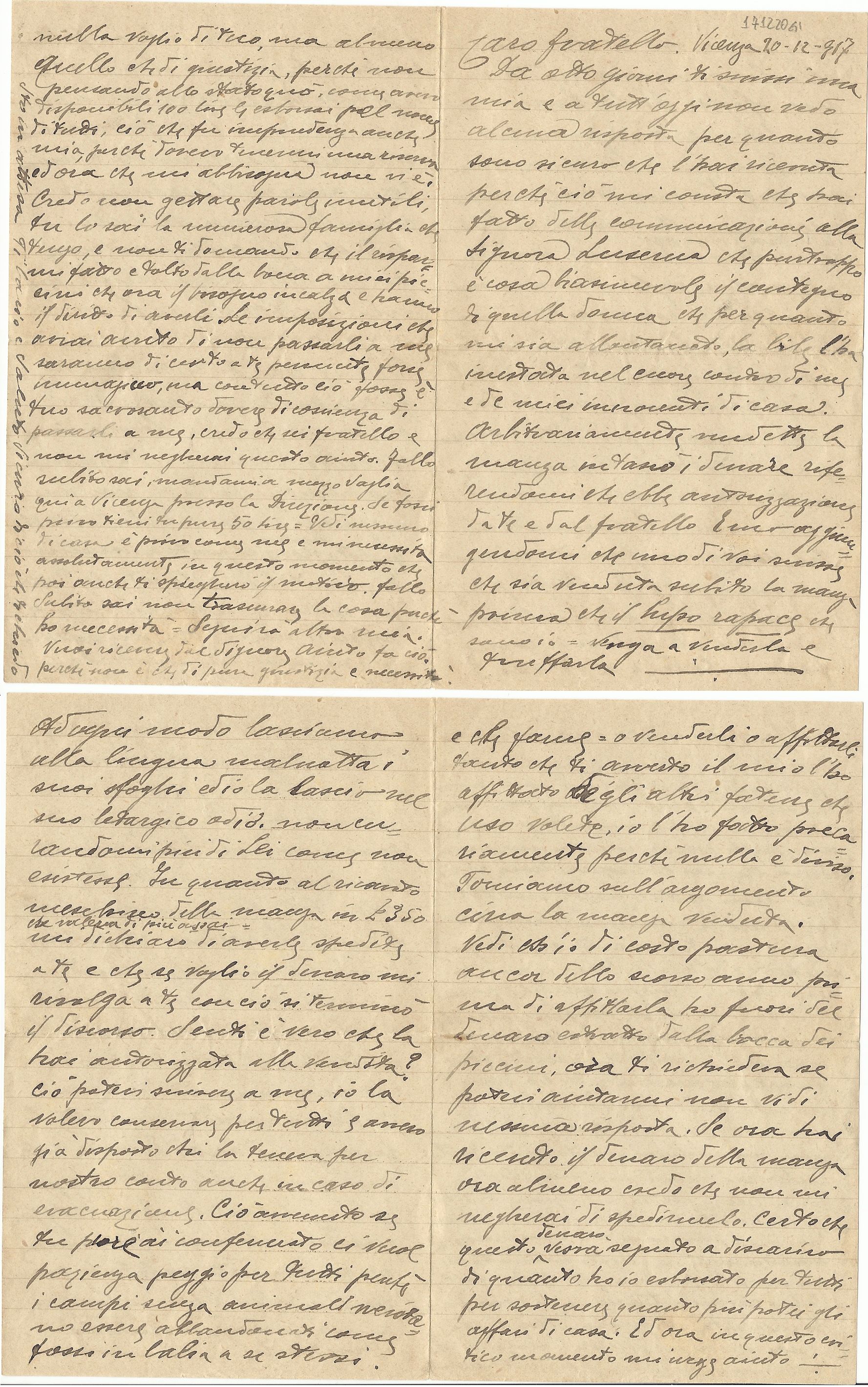 Lettera di Giovanni a Giulio del 20 dicembre 17