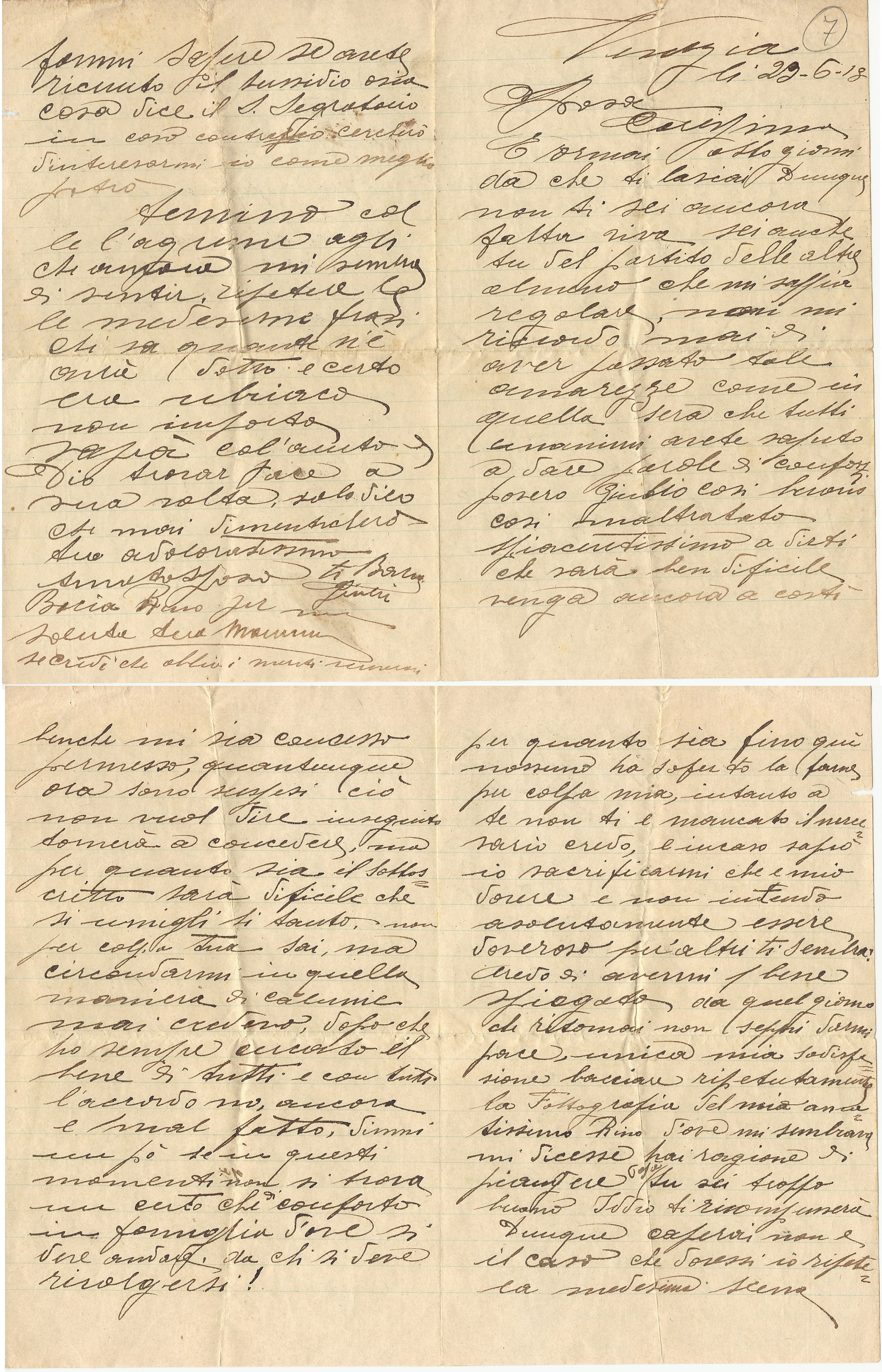 Lettera di Giulio del 23 giugno 18