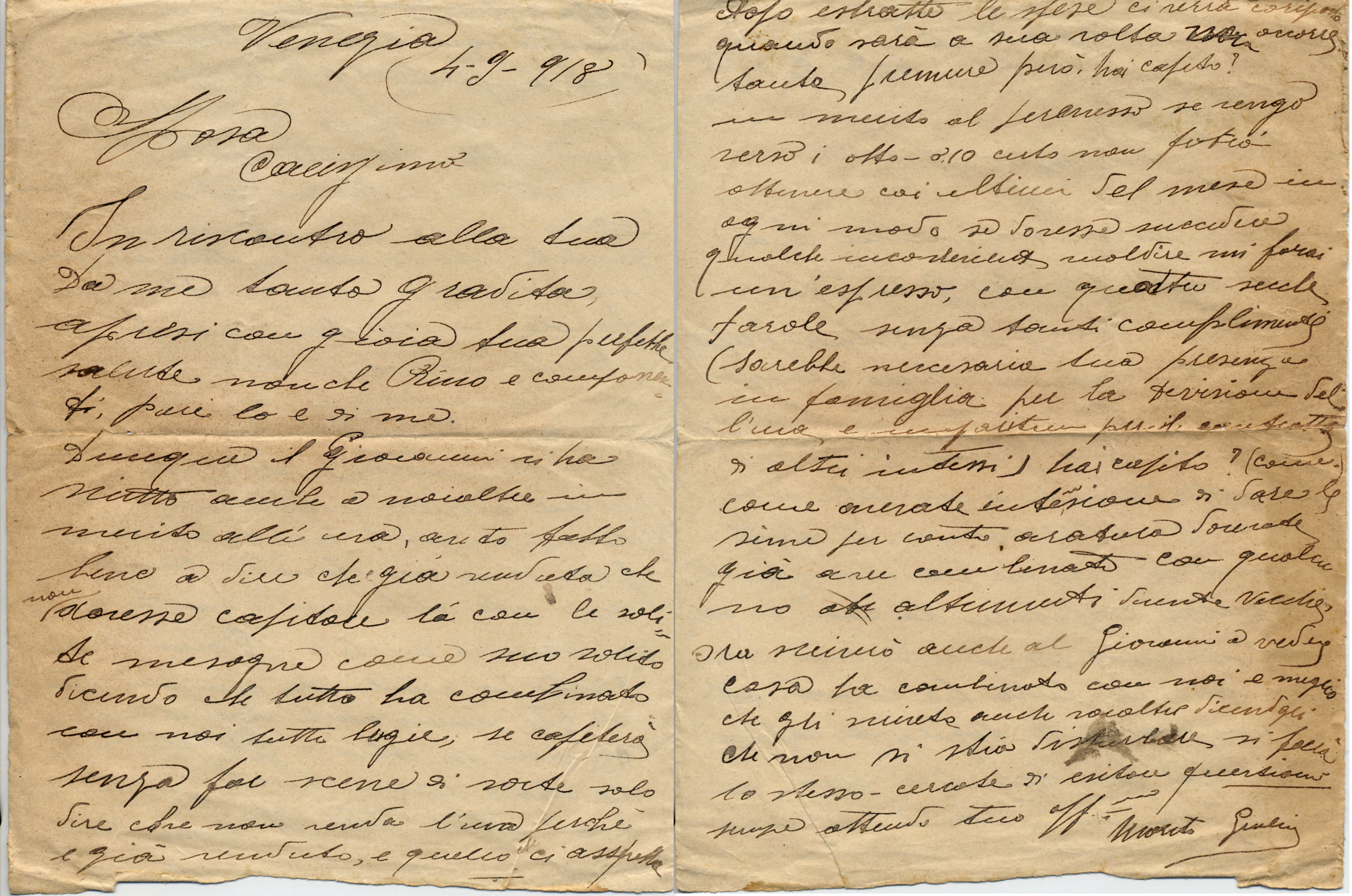 Lettera di Giulio del 4 settembre 18