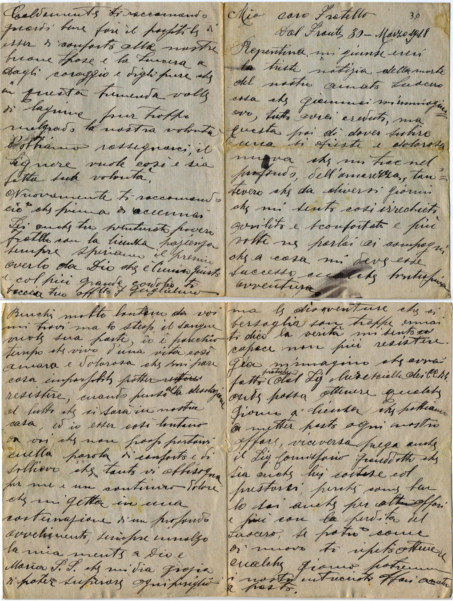 Lettera di Guglielmo del 30 marzo 18